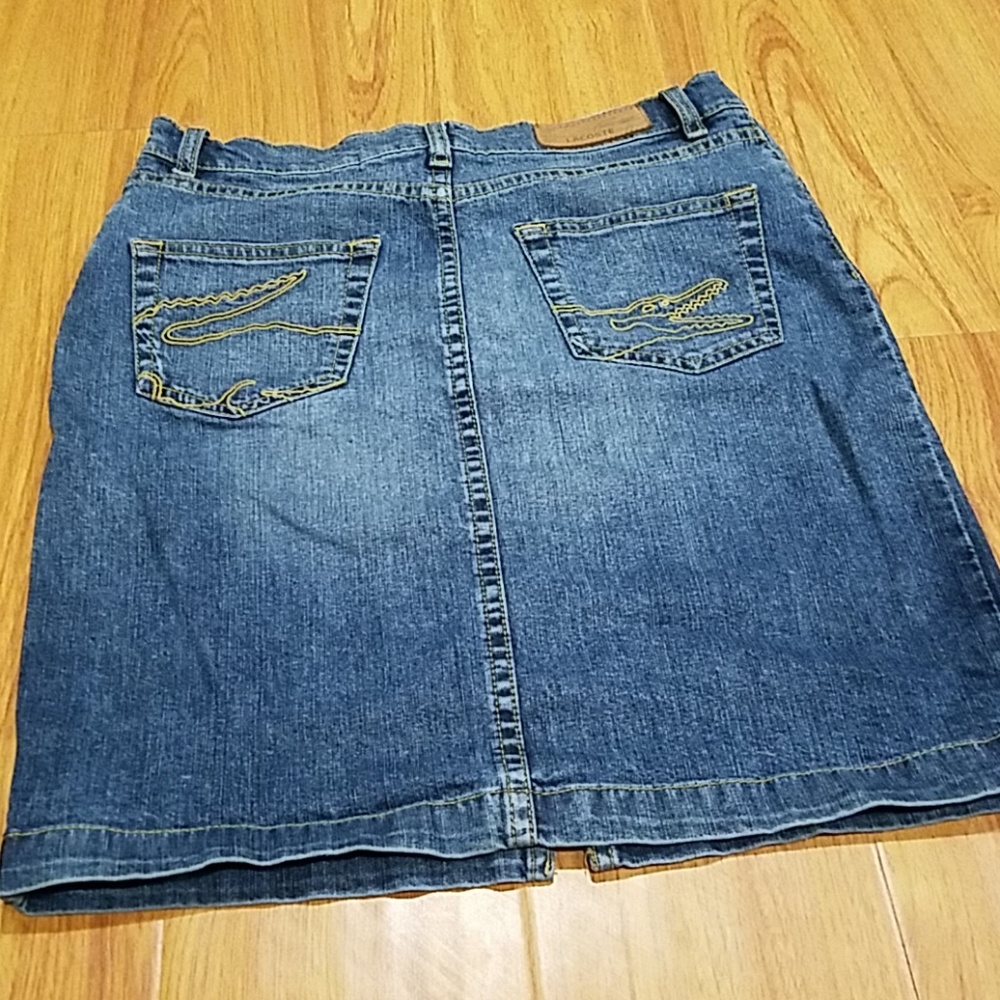 Lacoste Jean Pencil Skirt Detailed Back Size 4 US - Picture 2 of 8